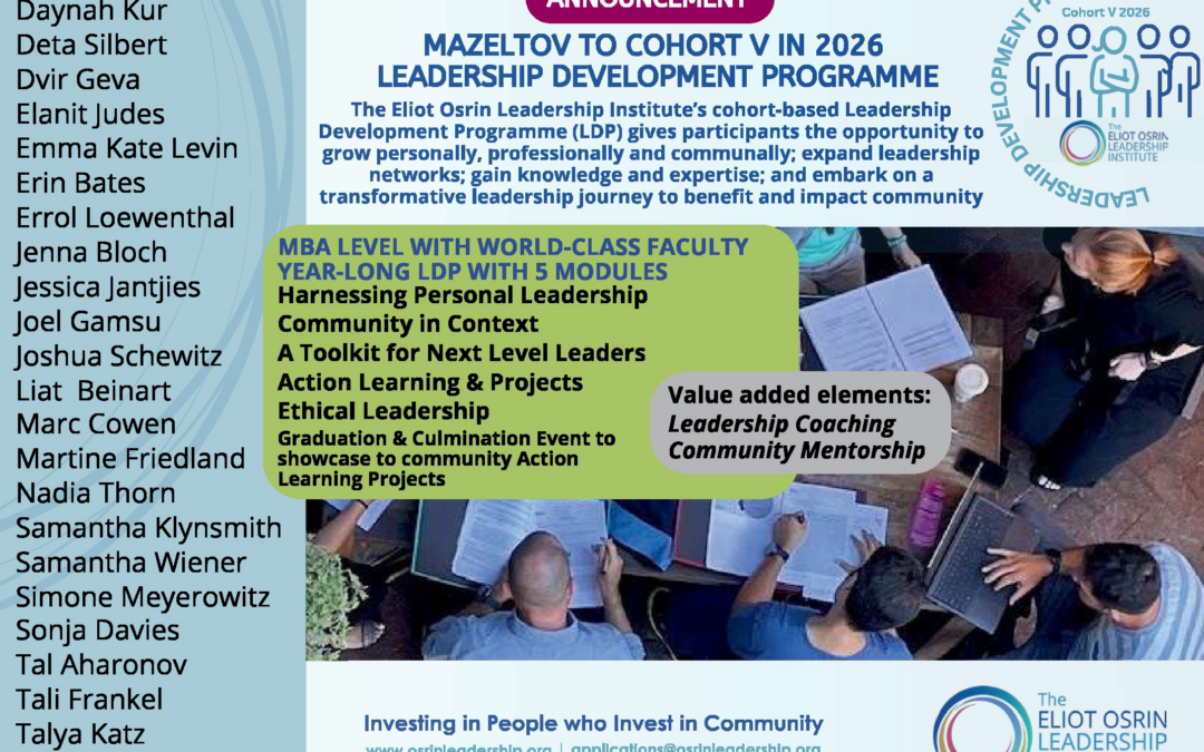 Mazeltov to Cohort V in 2026 – Leadership Development Programme